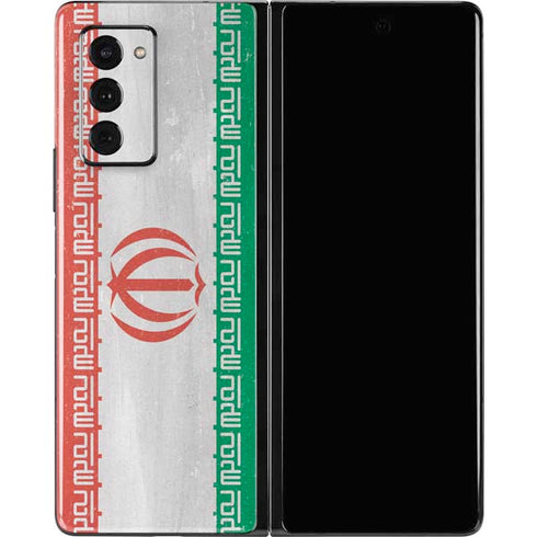 Iran Flag Distressed Galaxy Z Fold2 5G Skin